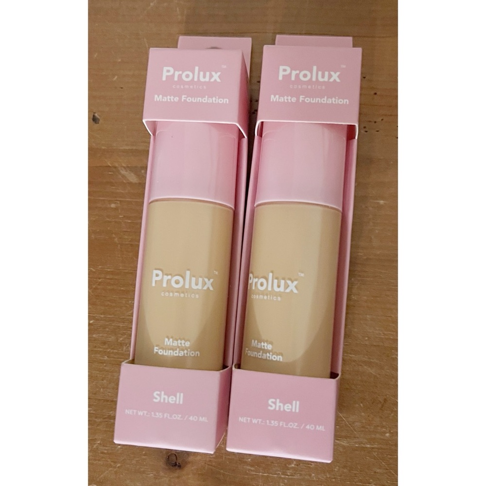 Set of 2 Prolux Cosmetics Matte
Foundation SHELL - 1.35fl oz. New in Box